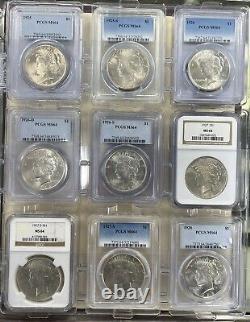 1921-1935 Complete Set Peace Dollars Graded NGC PCGS CAC MS64-MS65 Very Rare Set