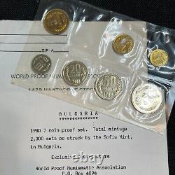 1980 Bulgaria Proof 7 Coin Set Very Rare Low Mintage #079