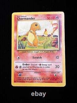 1995 Charmander Pokemon Card Base Set 46/102 Very Rare! Excellent Condition NM