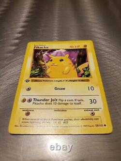 1999 1st Edition Pokemon Card Shadowless Pikachu 58/102 Very Rare