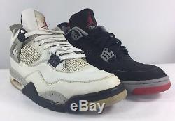 1999 Air Jordan Retro IV 4 Black & White Cement Set Sz 11 Very Rare! Authentic