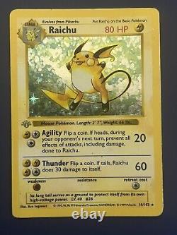 1999 Pokemon First edition (Grey Stamp) Base Set Raichu 14/102 Very Rare