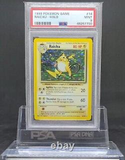 1999 Pokemon Raichu Holo #14 Psa 9 Mint Base Set #14/102 Rare Very Nice