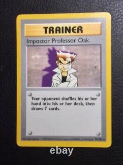 1999 base set shadowless Trainer Imposter Professor Oak #73/102 very near Mint