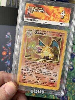 2000 Base Set 2 CHARIZARD 4/130 Ace Grading 4 Very Good with Ace Label