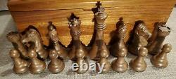 38B VINTAGE DRUEKE Chess Set VERY RARE 5 King + Walnut Box EXCELLENT