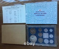 A011 India 1977 10 Coin Proof Year Set Very Rare Mintage 2,222 Development