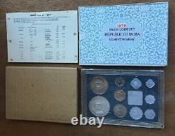 A012 India 1979 10 Coin Proof Year Set Very Rare Mintage 3,250 Happy Child