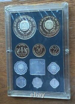 A012 India 1979 10 Coin Proof Year Set Very Rare Mintage 3,250 Happy Child