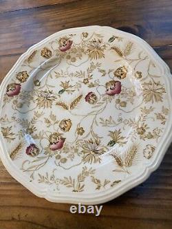 Antique Very Rare Poppyland Tan Multicolor By Wood & Sons Set Of 4 9in Plates