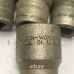 Antique Walden Worchester Wrenches NO. 16 Socket Set & Metal Case Very Rare