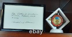 Arthur Jackson Medal Of Honor Challenge Coin & Signature Set Very Rare #9599