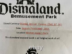 Banksy art set of 10 dollars VERY RARE original canvas from Dismaland CAO