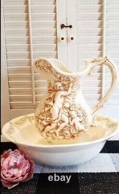 Beautiful Antique Wash pitcher and bowl set. Very Rare Find