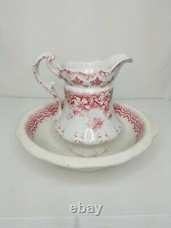 Beautiful VINTAGE Antique White Pitcher and Wash Basin Bowl Set VERY RARE