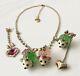 Betsey Johnson A Day At The Zoo Possum Necklace/earrings Set Very Rare