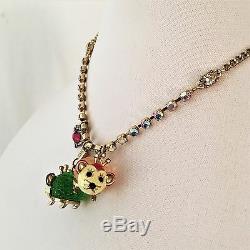 Betsey Johnson A Day At The Zoo Possum Necklace/Earrings Set VERY RARE