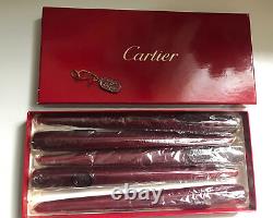 Cartier Brand New Very Rare Set Of 5 Cartier Red Bougie Candle Candlestick Rare