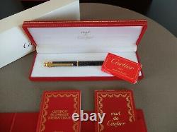 Cartier Must Fountain Pen With 18K Gold Nib Very Rare Brand NEW Set