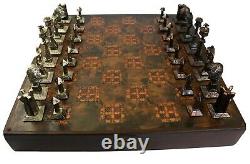 Charles Martel Richard Synek Hand Made Chess Set. Very Unique. Rare Near Mint
