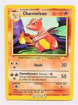 Charmeleon Base Set Pokemon Card 24/102, Very Rare Near Mint Condition