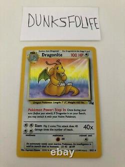 Dragonite Pokemon Card Fossil Base Set Unlimited Holo 4/62 Very Rare Must See