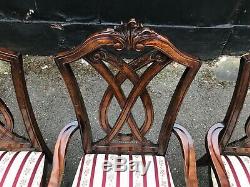 Exquisite very rare set of 6 Chippendale style chairs, Pro French polished