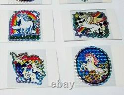 Full Set of 12 Very Rare Vintage Unicorn Vending Machine Prism Stickers