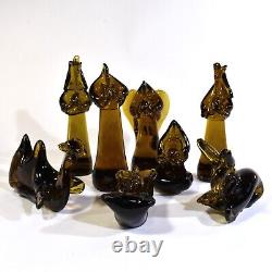 Glass Nativity Set Very Rare Vintage Hand Made 9 pieces