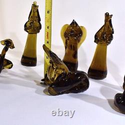 Glass Nativity Set Very Rare Vintage Hand Made 9 pieces