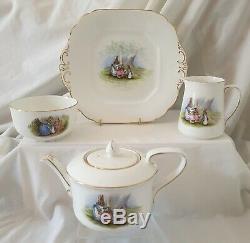 Grimwades Beatrix Potter Very Rare Adult Tea Set Including Cake Plate