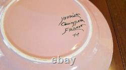 Henriot Quimper Very Rare Vintage 54 Pc Set Pink Pottery France Sold As Is