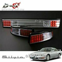 JDM NISSAN Silvia S14 KOUKI D-MAX LED Tail Lamp & Garnish 3 Set Chrome Very Rare