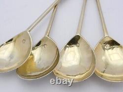 James I very rare set 4 SILVER-GILT SEAL TOP SPOONS, London 1607 William Cawdell