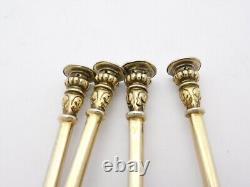 James I very rare set 4 SILVER-GILT SEAL TOP SPOONS, London 1607 William Cawdell