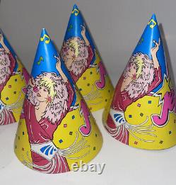 Jem Birthday Party Hats Set Of 4 Vintage 1986 Hasbro Very Rare Nice bands intact