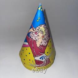 Jem Birthday Party Hats Set Of 4 Vintage 1986 Hasbro Very Rare Nice bands intact