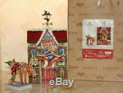 Jim Shore VERY RARE Christmas Santa Livery Workshop Deer Elf Set 2 4013888 MIB