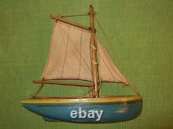 Lego Wood Vintage Denmark 1940s 1950s Prototype Sailboat Very Rare Original Sail