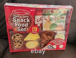 Melissa & Doug Store & Serve Snack Food Set? Very Rare New Sealed? 19 Pc Set