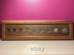 Mexico, Very Rare 1992-1993 Casa de Moneda 9 coin Presentation set in display