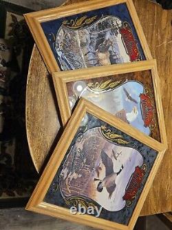Old Milwaukee Wildlife Series II Beer Mirrors Set Of 3! Very Rare Set! Perfect