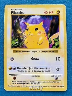 PIKACHU RED CHEEKS SHADOWLESS 58/102 1999 Pokemon Card VERY RARE