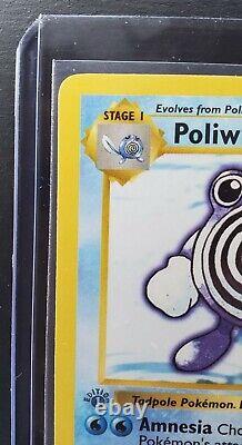 POLIWHIRL GREY STAMP POKEMON Card 1st Edition Shadowless Very Rare 1999