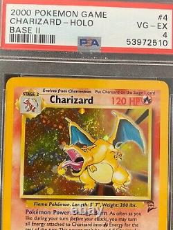 PSA 4 VG EX Charizard SWIRL Base Set 2 4/130 Holo 1999 Pokémon Excellent