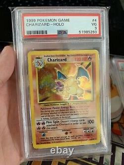 Pokemon Card Charizard 4/102 Base Set WoTC PSA 3 Very Good Rare Holo