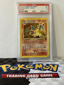 Pokémon Card Charizard Base Set II 2 Psa 3 4/130 Holo Foil Rare Very Good 2000