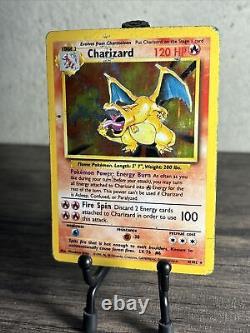 Pokémon TCG Charizard Base Set 4/102 Holo Unlimited Holo Rare-Fast Shipping