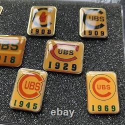 RARE Chicago Cubs Vintage Pin Set Very Nice Looking Set In Case Scarce