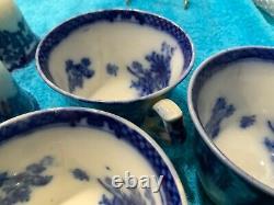 RARE. Very Early FLOW BLUE TEA SET (30 pc) circa 1825